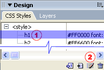 Screenshot do painel styles mostrando como abrir os estilos aplicados em h2