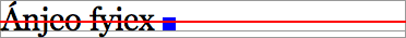 Texto mostrando linha middle em vermelho